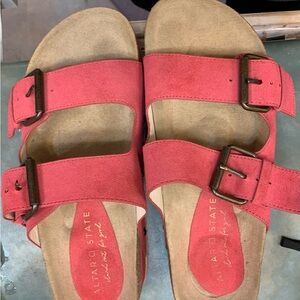 Altar'd State Women's Pink Buckle Sandals